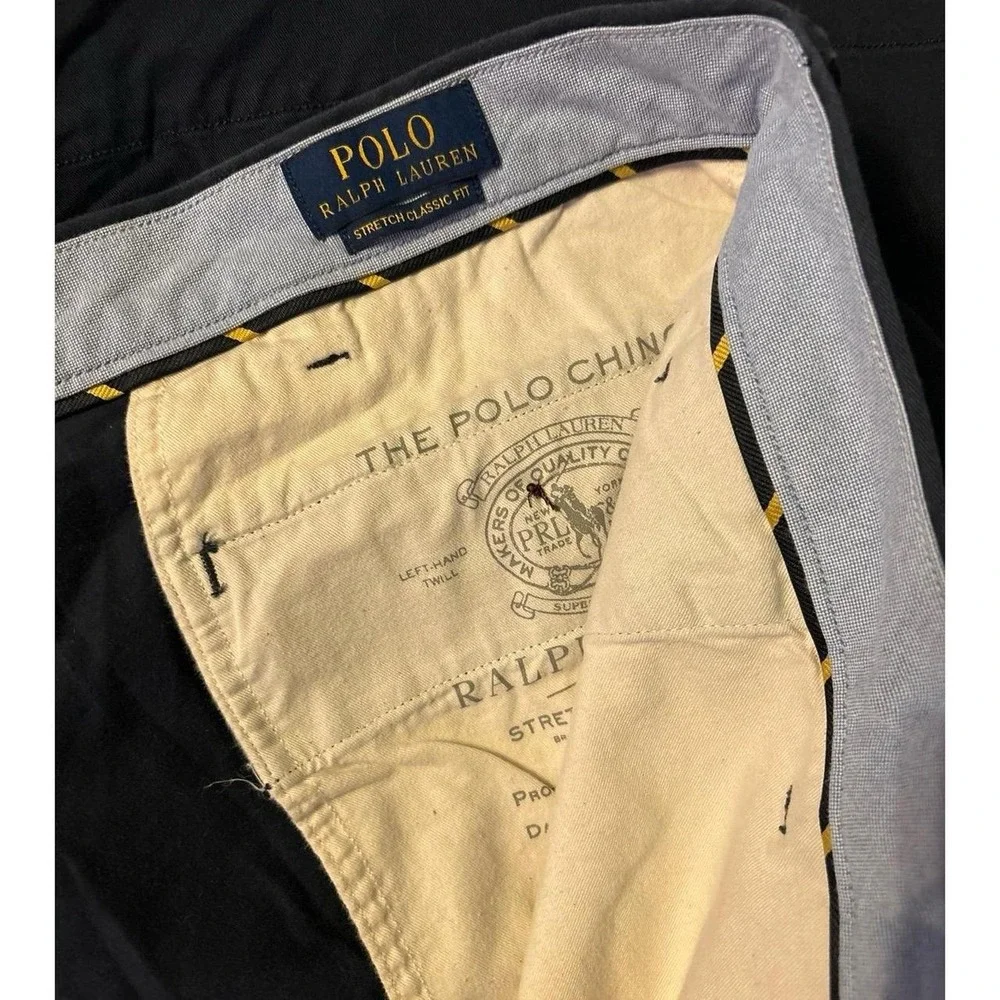 Polo Ralph Lauren Men's Navy Blue The Polo Chino Stretch Classic Fit Shorts, 42